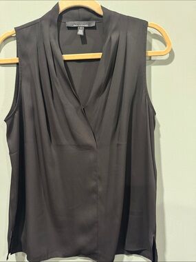 White House Black Market Black Draped V-Neck Sleeveless Camisole